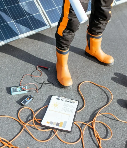 Tools and equipment used for solar maintenance and repair.