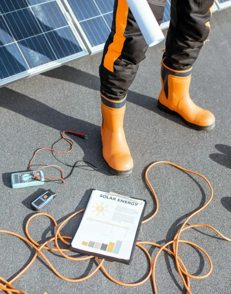 Tools and equipment used for solar maintenance and repair.