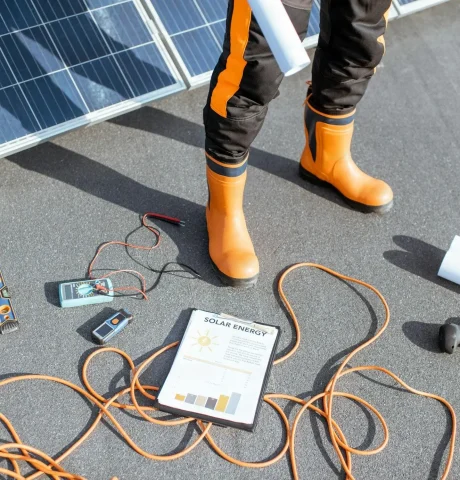 Tools and equipment used for solar maintenance and repair.